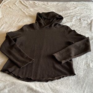 Joe's Jeans Men's Brown Black Stripped Waffle Knit Hoodie Long Sleeve M EUC